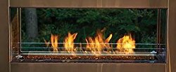 Napoleon Galaxy GSS48ST SeeThru 55 000 BTU’s Linear Outdoor Fireplace with “Easy Start” Electronic Ignition 304 stainless steel burner Propane Gas Conversion Kit and Topaz CRYSTALINE Ember