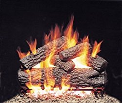 “R.H. Peterson POG4-30 – 30″” Post Oak Vented Gas Logs with Burner for Natural Gas Fireplaces.”
