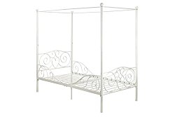 DHP Canopy Metal Bed- Twin, White