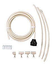 Patio Misting Kit Assembly – Make your own Misting System – Easy to build and Install – 5 Minute Installation – (24Ft 4 Nozzles)