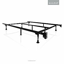 STRUCTURES by Malouf Heavy Duty 9-Leg Adjustable Metal Bed Frame with Double Center Support and Glides Only – UNIVERSAL (Cal King, King, Queen, Full XL, Full, Twin XL, Twin)