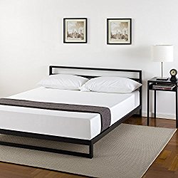 Zinus 7 Inch Platforma Bed Frame with Headboard / Mattress Foundation / Boxspring Optional / Wood Slat Support, Queen