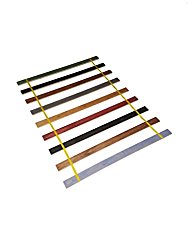 Custom Made in the U.S.A.! Full Size Stained Wood Bed Slats with Yellow Strapping – Cut to the Width of Your Choice