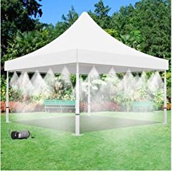 Mid Pressure Mist Tent – Best Seller Outdoor Cooling System – With 200 PSI Misting Pump for effective misting – Residential Park Events, Company Events, Sports Events (10′ X 20′ – 30 Nozzle System)