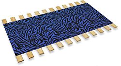 New Full Size Custom Width Bed Slats with a Blue Zebra Animal Print Fabric Roll – Choose your needed size – Eliminates the need for a link spring or box spring!