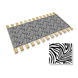 New Twin Size Custom Width Bed Slats with a Black & White Zebra Print Fabric Roll – Choose your needed size – Eliminates the need for a link spring or box spring!