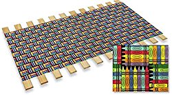 New Twin Size Custom Width Bed Slats with a Crayon Themed Fabric Roll – Choose your needed size – Eliminates the need for a link spring or box spring!