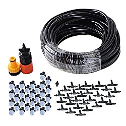 theBlueStone DIY 50FT 30 Nozzles Misting System Kit For Outdoor Patio Garden Greenhouse Reptile Mosquito Prevent – 50FT with 30PCS Plastic Mist Nozzle Misting System
