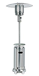 AZ Patio Tall Stainless Steel Propane Patio Heater With Table And Wheels, 87″