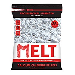 Snow Joe MELT25CCP 25-LB Professional Strength Calcium Chloride Pellets Ice Melter Resealable Bag