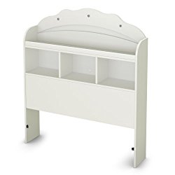 Tiara Collection Twin Bookcase Headboard – Pure White – Bedroom Furniture by South Shore