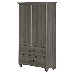 South Shore Noble Armoire with Drawers, Gray Maple