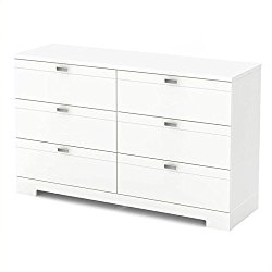 South Shore Reevo 6-Drawer Double Dresser, White