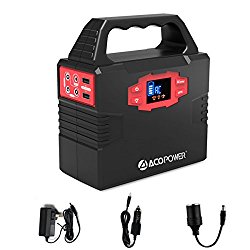 ACOPOWER 150Wh Portable Solar Generator Power Supply Energy Storage Lithium ion Battery Charged by Solar/AC Outlet/Cars with Dual AC Outlet, 3 DC Ports, 2 USB Ports