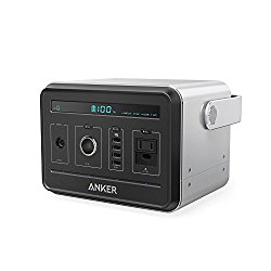 Anker PowerHouse, Compact 400Wh / 120,000mAh Portable Outlet, Generator Alternative Rechargeable Power Source with Silent DC/AC Inverter, 12V Car/AC/USB Outputs for Camping, CPAP or Emergency Backup