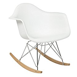 Best Choice Products Eames RAR Style Mid Century Modern Molded Plastic Rocking Rocker Shell Arm Chair