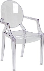 Flash Furniture Ghost Chair with Arms in Transparent Crystal