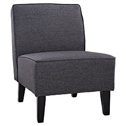 Giantex Deco Solids Accent Chair Armless Living Room Bedroom Office Contemporary (Gray)