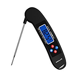 GDEALER Digital Meat Thermometer Talking Instant Read Thermometer Cooking Thermometer BBQ Thermometer with Blue Backlit LCD Display Voice Function for Kitchen Grilling Food Milk Candy and Bath Water