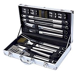Kacebela BBQ Tools Set, 19-Piece Grill Tools set, Heavy Duty Stainless Steel Barbecue Grilling Utensils, Premium Grilling Accessories for Barbecue – Spatula, Tongs, Fork, and Basting Brush