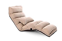 Porpora Relaxing Folding Futon Sofa and Comfortable Lounge Sofa, Beige