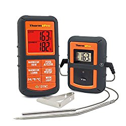 ThermoPro TP08 Wireless Remote Digital Cooking Meat Thermometer Dual Probe for Grilling Smoker BBQ Food Thermometer – Monitors Food from 300 Feet Away