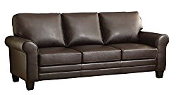 Homelegance Hume 86″ Bonded Leather Match Upholstered Sofa, Dark Brown