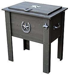 Leigh Country TX 93728 Cooler with Grey Wash Stain on Pine Wood, 54-Quart