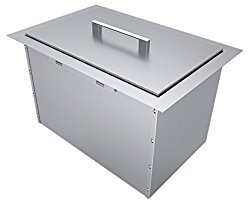 SUNSTONE B-IC14 Over/Under Height Single Basin Insulated Wall Ice Chest with Cover, 14″ x 12″, Stainless Steel