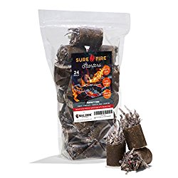 Walden Natural Sure-Fire Starters, Best for Wood Fires and BBQ Grills, 24 Pack