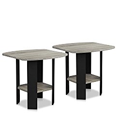 FURINNO 2-11180GYW Simple Design End Table (Set of 2)