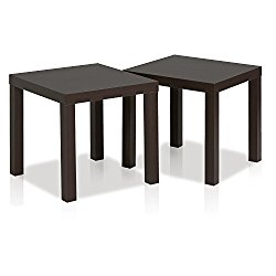FURINNO Classic Cubic End Table, Set of Two 2FRN001EX, Espresso