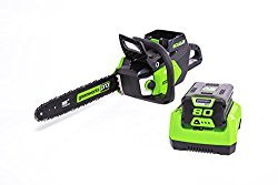 GreenWorks CS80L211 Pro 80V 16″ Brushless Chainsaw with 2Ah Battery and Charger