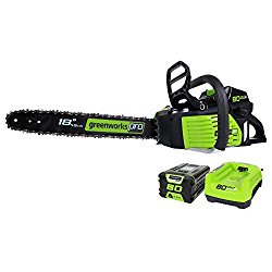 GreenWorks Pro GCS80420 80V 18-Inch Cordless Chainsaw, 2Ah Li-Ion Battery and Charger Included