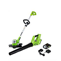 GreenWorks STBA24B210 24V Cordless String Trimmer and Blower Combo Pack