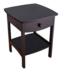 Winsome Wood End Table/Night Stand with Drawer and Shelf, Black