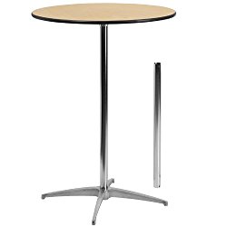 Flash Furniture 30” Round Wood Cocktail Table with 30” and 42” Columns