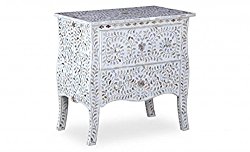 29.5″ X 29.5″ X 17.5″ Mother of Pearl Inlay Wooden Modern Antique Handmade Side Table