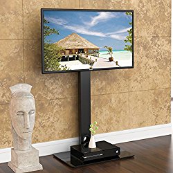 FITUEYES Universal TV Stand Base with Swivel Mount Height Adjustable for 32″ to 50″TV,TT106001MB