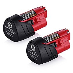 Powerextra 2 Pack 12V 2500mAh Lithium-ion Replacement Battery for Milwaukee M12 Milwaukee 48-11-2411 REDLITHIUM 12-Volt Cordless Milwaukee Tools Milwaukee 12V Battery Lithium-ion