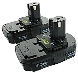 Ryobi P102  18V One+ Compact Lithium Ion Battery, 2 Pack