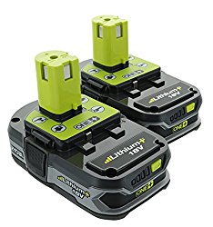 Ryobi P107 One+ 18 Volt Compact Lithium Ion 1.5 Ah Battery Multi Pack (2 Batteries)