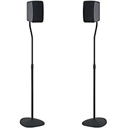 SANUS Adjustable Height Speaker Stand – Extends 28″ to 38″ – Holds Satellite & small Bookshelf Speakers (i.e. Bose, Harmon Kardon, Polk, JBL, KEF, Klipsch, Sony and others) – Set of 2 – Model: HTBS