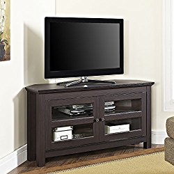 WE Furniture 44″ Cordoba Corner TV Stand Console, Espresso