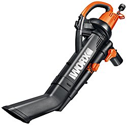 WORX WG505 TRIVAC 12 Amp Yard-in-One Blower/Mulcher/Vacuum with 210 MPH / 350 CFM Output, Includes 10 Gallon Bag