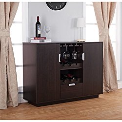 Furniture of America Mendocino Wine Cabinet Buffet, Espresso