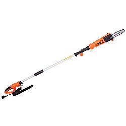 GARCARE 6.5-Amp Corded Pole Chain Saw Hedge Trimmer with 8-Inch Automatic Chain Lubrication System and Adjustable Head