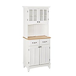 Home Styles 5001-0021-12 Buffet of Buffet 5001 Series Wood Top Buffet Server and Hutch, White Finish