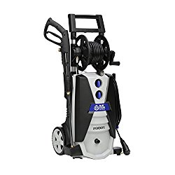 AR Blue Clean AR390SS 2000 psi Electric Pressure Washer with Spray Gun, Wand, 30′ Hose & 35′ Power Cord, Blue
