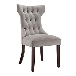 Dorel Living Clairborne Tufted Upholestered Dining Chair, Taupe, Set of 2
